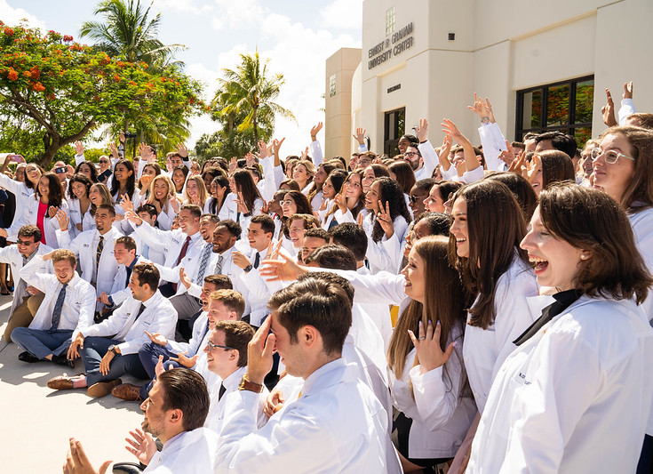 Group of FIU medical students celebrating