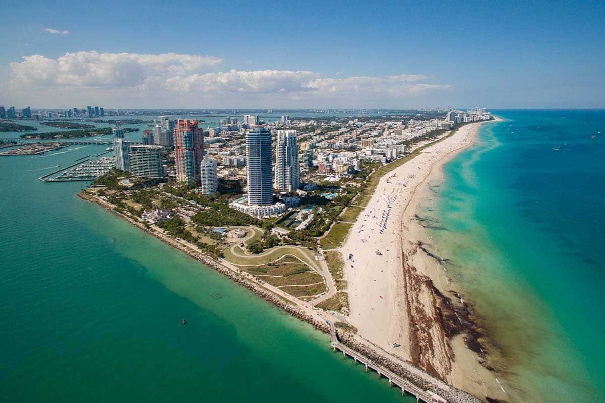 An aerial shot of South Point Park