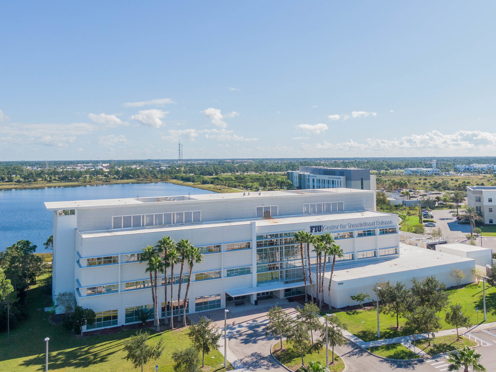 Exterior shot of the FIU Center for Translational Science in Port St. Lucie, Florida.