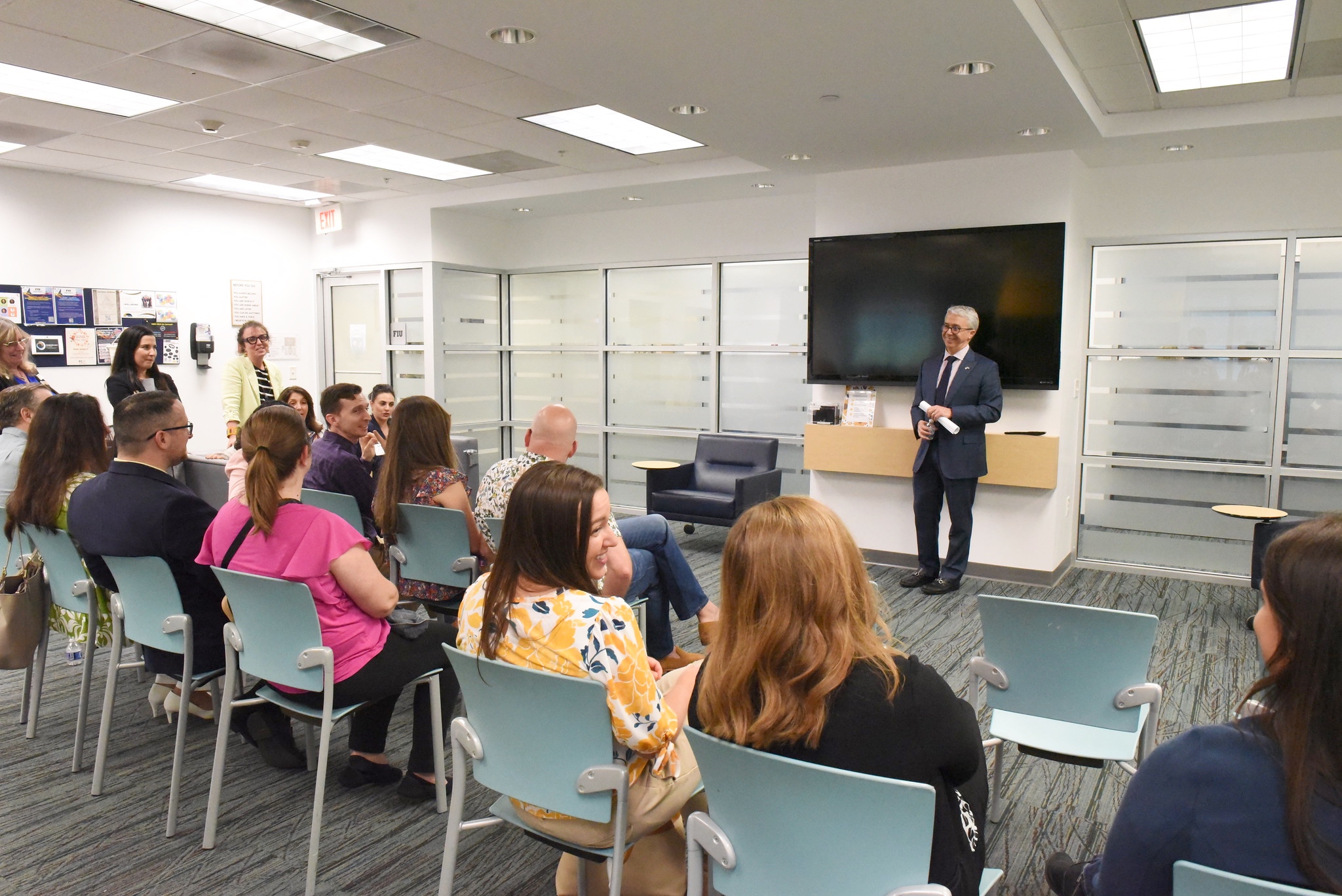 Dean Juan C. Cendan addresses the Class of 2015 during their campus visit.